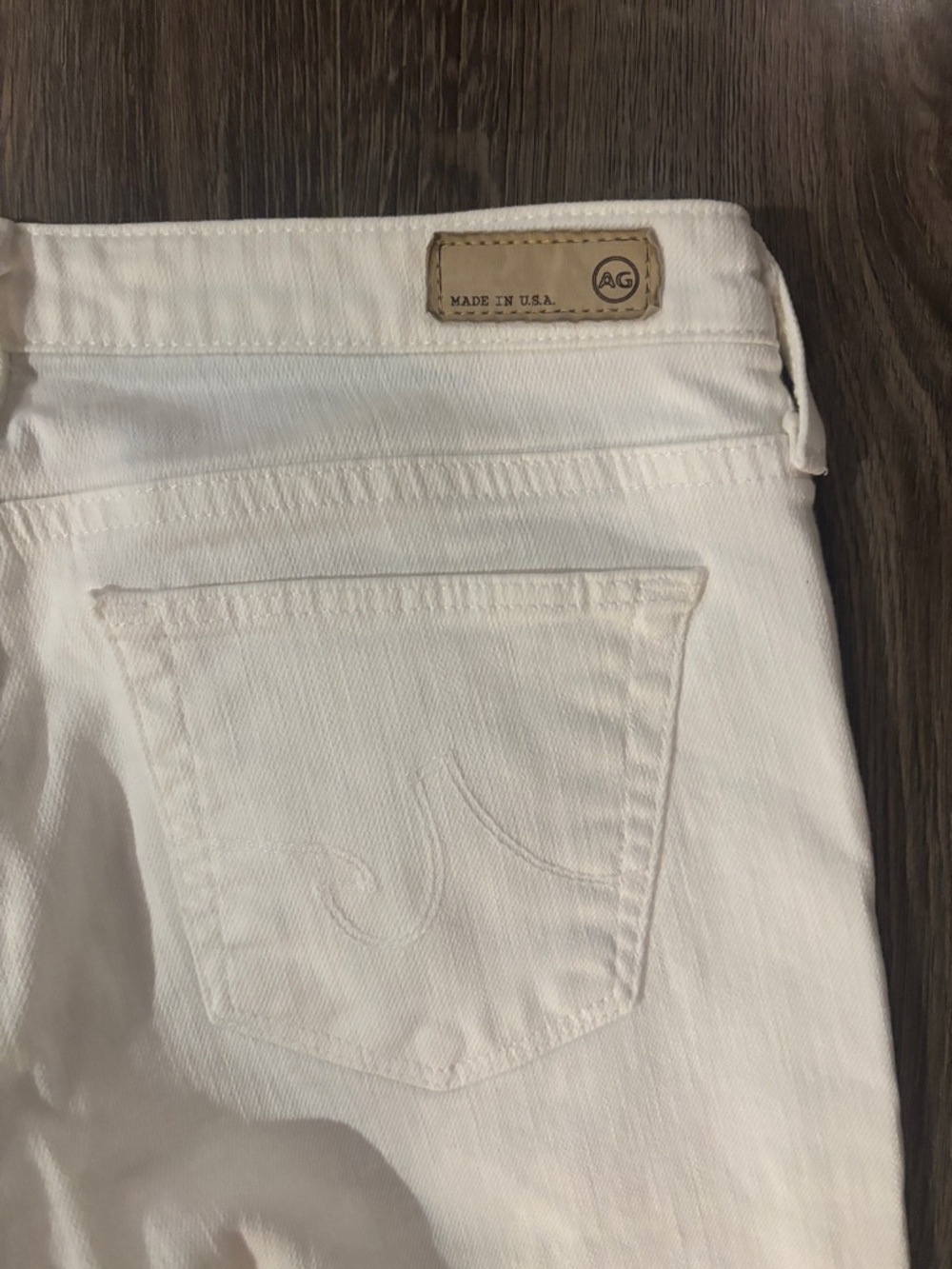 Ag Adriano Goldschmied Straight Leg Jeans in White Sz 28 - Picture 5 of 5